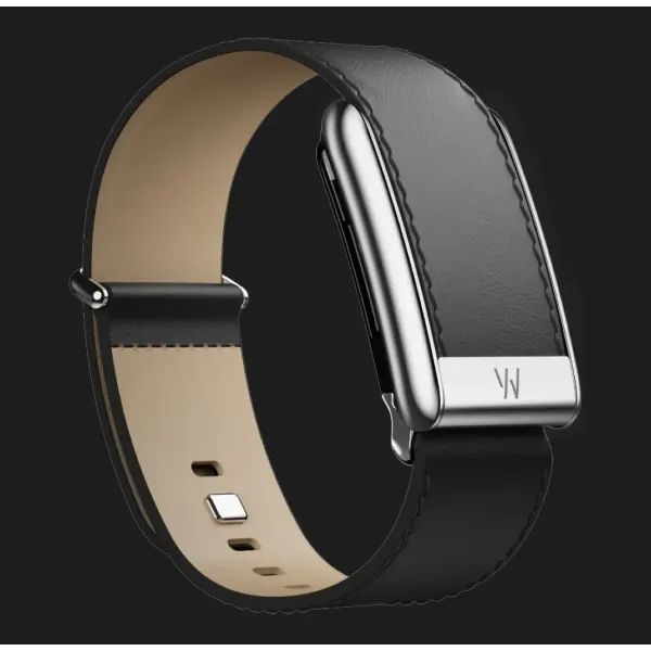 Ремінець Whoop LeatherLuxe Band Straight для Whoop 5.0 (Black/Cream with Titanium) (Size L)